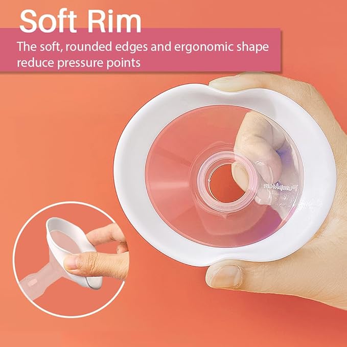PumpMom-us 19mm Oval Flanges Compatible with Medela Breast Pump Parts, Replace Nipple Shields Flanges Compatible with Medela Pump in Style PersonalFit Symphony Freestyle Flex Swing Maxi
