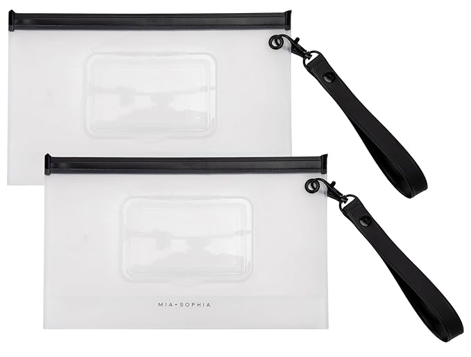 MIA + SOPHIA Set of 2 Baby Wipe Holder, Portable Reusable Wipes Pouch, Stylish Travel Wipes Case, Baby Wipes Dispenser, Wipes Stay Moist Longer, Attaches Easily with Included Wristlet