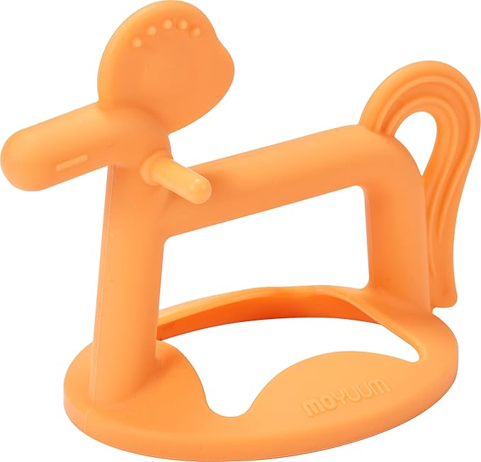 Moyuum Silicone Pony Teether Toy | Made in Korea, Provides Teething Relief, Wearable Wrist Teether is Easy to Hold, Drop Resistant Bracelet, Babies 3+ Months