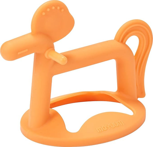 Moyuum Silicone Pony Teether Toy | Made in Korea, Provides Teething Relief, Wearable Wrist Teether is Easy to Hold, Drop Resistant Bracelet, Babies 3+ Months