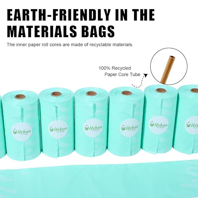 USBOO Diaper Bags Disposable for Baby - 20 Refill Rolls (300 Pack) Diaper Trash Bags with Dispenser, Diaper Bag Accessory, Fresh Powder Scent
