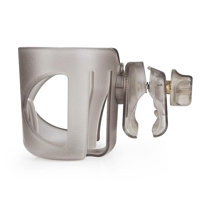 Accmor Universal Cup Holder, Stroller Cup Holder, 360° Rotatable Large Caliber Designed Bottle Holder for Stroller, Bike, Wheelchair, Walker, Scooter, Transparent Grey