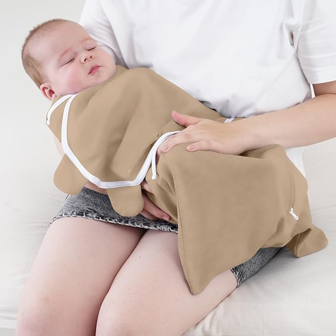 Baby Swaddle for Newborn Sleep Sack 3-6 Months, 2-Pack Transition Swaddle Arms Up/In/Out with 2-Way Zipper 100% Cotton 0.8 Tog Baby Transitional Sleep Swaddles for Boy Girl (Medium 14-20lbs)