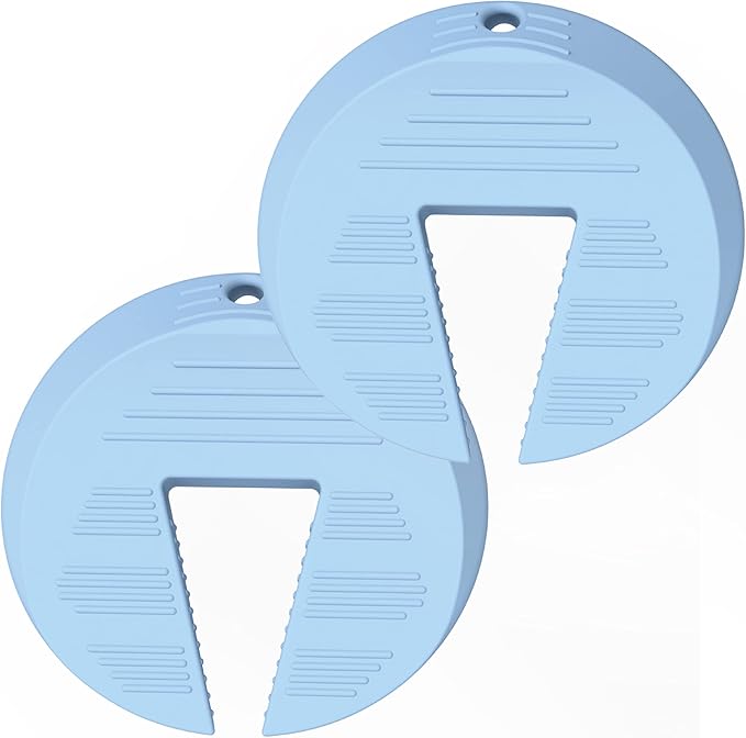 Upgraded Silicone Door Pinch Guard and Door Stoppers 2 Functions in 1 with 2 Free Hooks, Heavy Duty Finger Pinch Guard Prevents Finger Pinch Injuries, Slamming Doors. 2 Packs, Blue