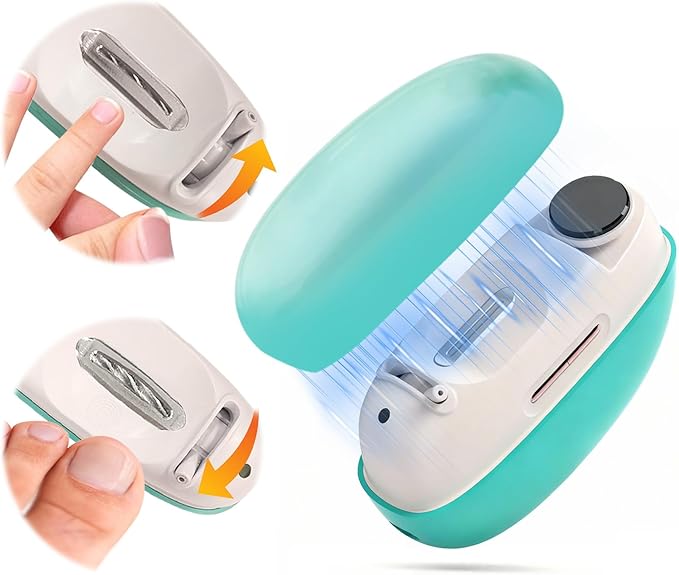 Electric Nail Clipper, Adjustable Blade Opening for Thick Nails, Electric Nail Clippers for Seniors & Adults, Baby Electric Nail Trimmer, Automatic Nail Clipper for Fingernail & Toe (Upgraded Green)