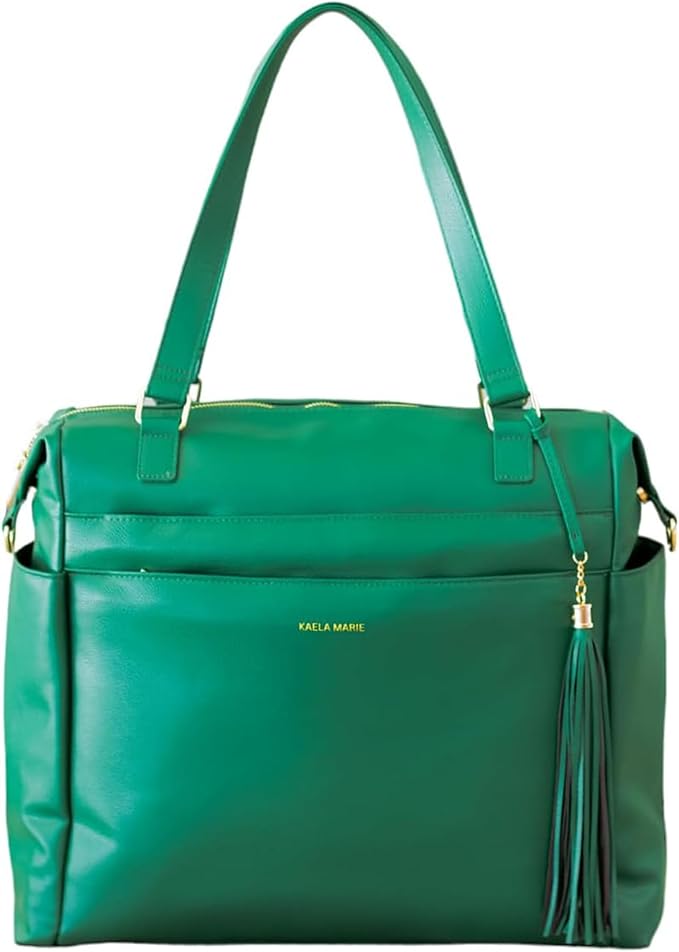Large Diaper Bag Backpack, Vegan Leather Diaper Travel Tote Bag with Changing Pad and Stroller Straps