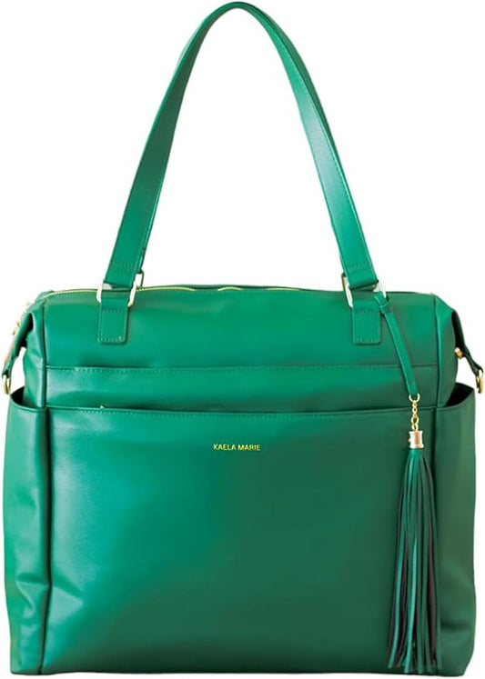 Large Diaper Bag Backpack, Vegan Leather Diaper Travel Tote Bag with Changing Pad and Stroller Straps