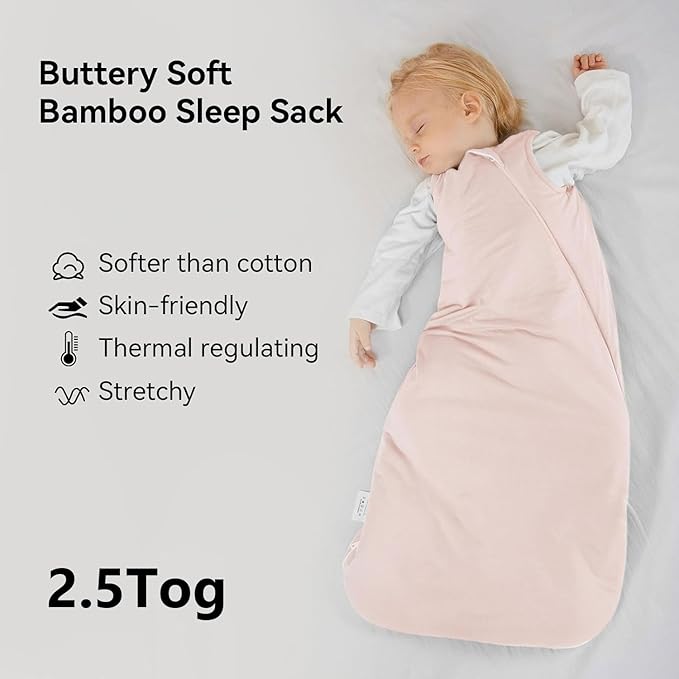 Rayon Made from Bamboo Sleep Sack 12-18 Months 2.5 Tog Winter Warm Ultra Soft Baby Wearable Blanket Toddler Sleep Sack for Babies Unisex Girl Boy 2-Way Zipper Quilted Thick Baby Sleeping Bag