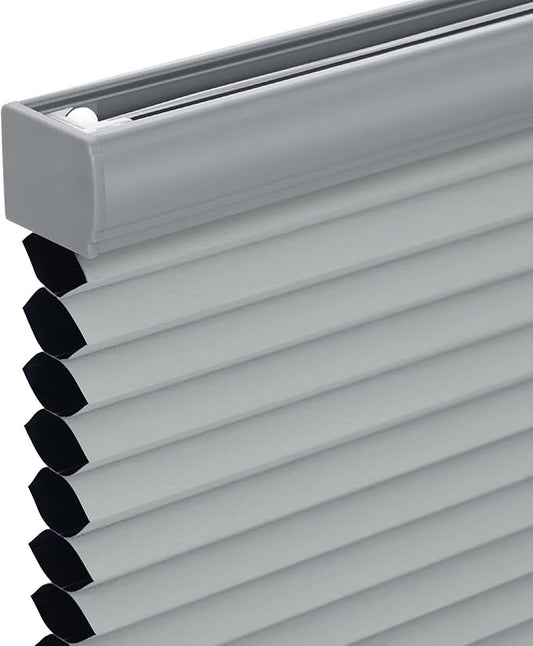 Changshade Cordless Cellular Shades, Blackout Honeycomb Shades for Windows, Pull Down Pleated Blinds, Easy to Install for Indoor Windows and French Doors,30.5" W x 72" H, Grey