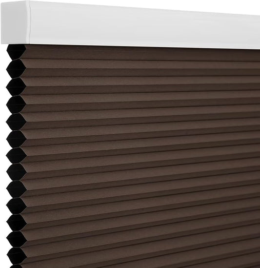 Changshade Blackout Blinds, Cordless Cellular Shades, Honeycomb Blackout Shades, Room Darkening Blinds, Pull Down Window Shades, Easy to Install Honeycomb Window Blinds for Home&Office, Taupe