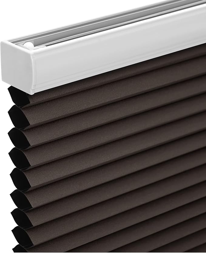 Changshade Cordless Cellular Shades, Blackout Honeycomb Shades for Windows, Pull Down Pleated Blinds, Easy to Install for Indoor Windows and French Doors,30" W x 48" H, Taupe