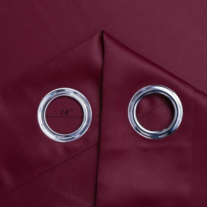 Extra Long Blackout Curtains - 2 Story High Living Room Drapes - Tall Curtains for High Ceiling or Long Window - 144 156 168 192 204 216 240 Inch 12ft-20ft Length(1 Panel,Burgundy, 52″x132″)