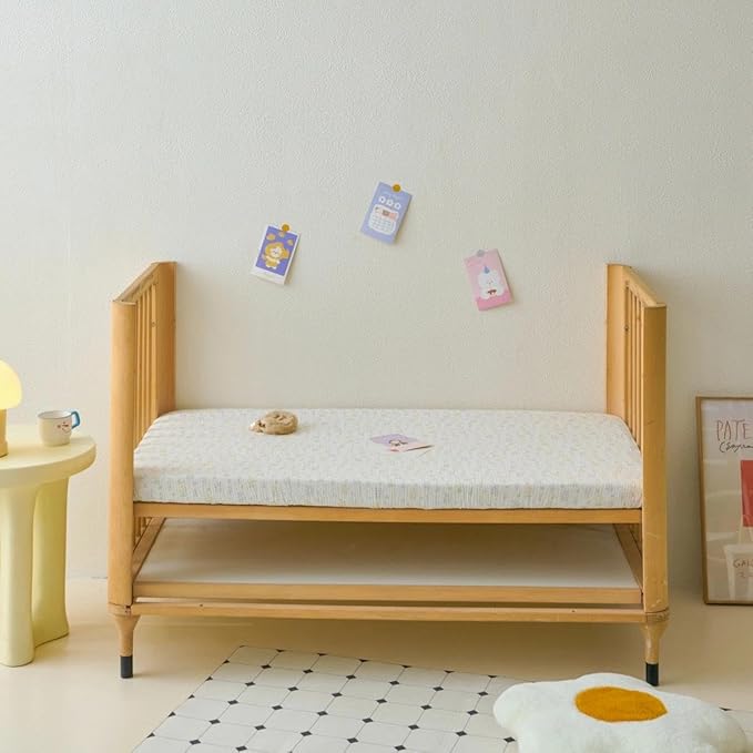 Muslin Crib Sheets for Girl Boy, 100% Cotton Neutral Baby Crib Sheets Fitted for Standard Crib Mattress, Soft and Breathable - 28"x 52", 2 Pack (Blossom, Pink)