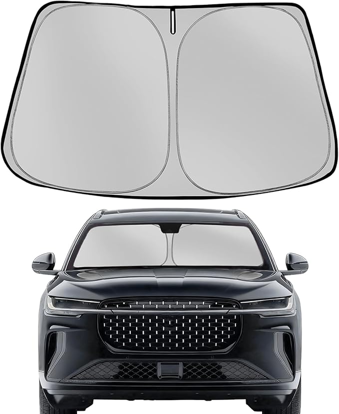 Windshield Sun Shade for 2024-2025 Lincoln Nautilus Foldable Sun Sunshade for Car Front Window Blocks UV Rays and Heat Automotive Interior Protector Custom Fit Accessories