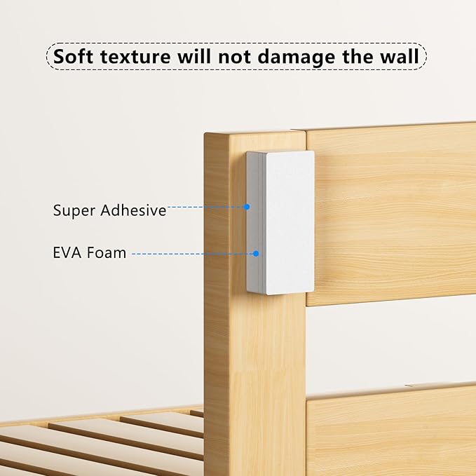 18Pcs Furniture Pads,EVA Foam Headboard Stoppers for Wall, 8Pcs (15mm Thick)+10Pcs (5mm Thick) Wall Protector, Anti-Vibration Soundproof Pads, Couch stoppers, Bed Noise Stopper, White