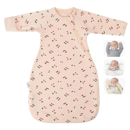 Transitional Swaddle Sack with Arms Up Length Sleeves and Mitten Cuffs 3-6 Months, Wearable Swaddling Blanket Sleeping Bag Cotton for Newborns Baby Boys Girls Sleep Sacks Snug Fit Calms Startle Reflex