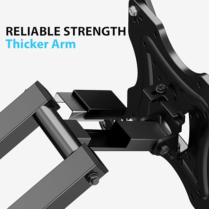 Full Motion TV Wall Mount,Swivel Tilt Extension with Articulating Arms,Tvs Brackets for Wall Mount with VESA 400x400mm up to 66lbs Max,Universal TV Mount for 19-55 inch LED Monitors Flat Screen.