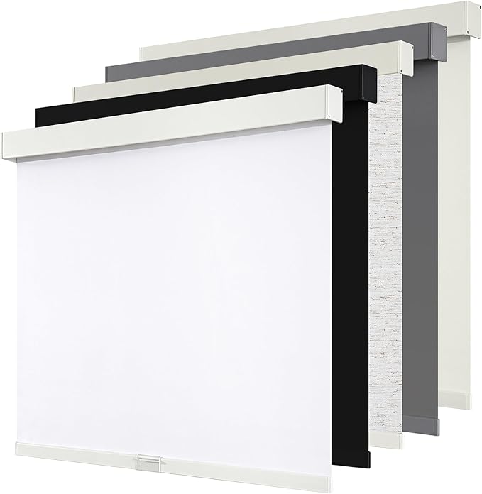 Cordless Blackout Roller Shades Blinds for Windows Free-Stop,Pull Down Room Darkening with Valance,Thermal Insulated Woven Fabric Window Door Blinds for Home,Office,White 59" W x 72" L