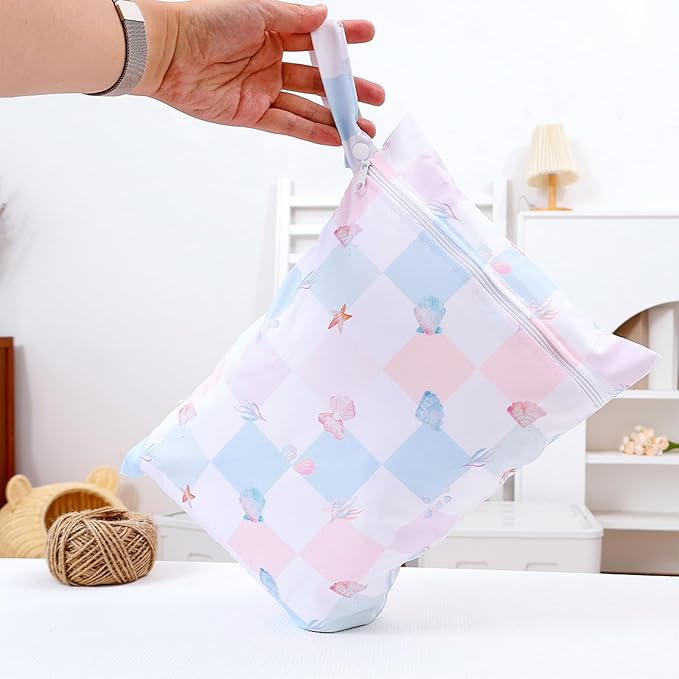 Happy Flute 3 Set Wet Bag Storage Bag Zipper Waterproof Washable Travel Bags, Beach, Pool, Gym Bag for Cloth Diaper, Swimsuits & Wet Clothes (SMT083-EF712)