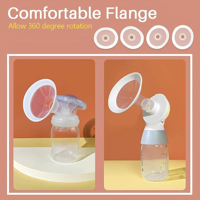 PumpMom-us 19mm Oval Flanges Compatible with Medela Breast Pump Parts, Replace Nipple Shields Flanges Compatible with Medela Pump in Style PersonalFit Symphony Freestyle Flex Swing Maxi