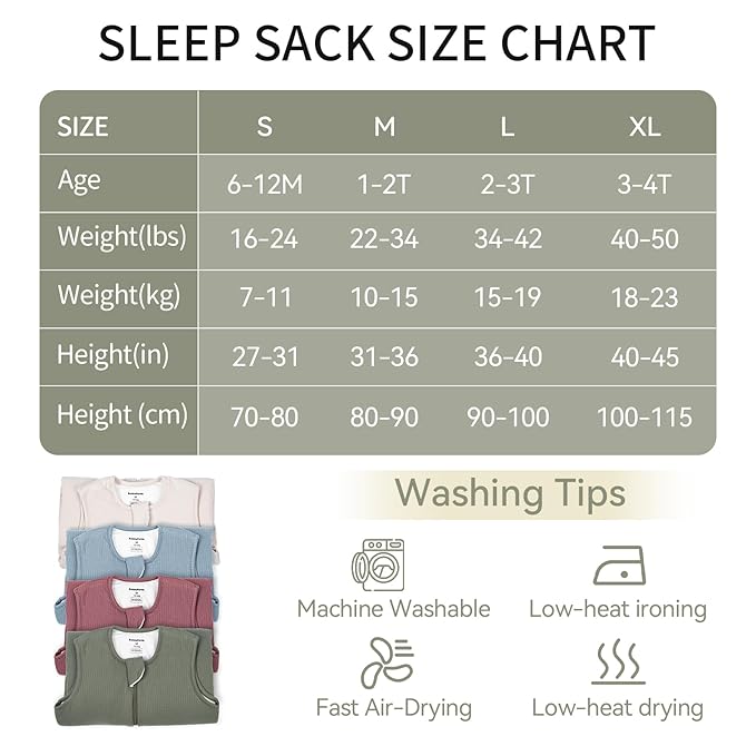 BubblePanda Rayon Made from Bamboo Toddler Sleep Sack with Feet 12-24 Months 1.0 Tog Breathable Sleep Sack 1t-2t Ultra Soft Baby Wearable Blanket with Legs Unisex Sleeping Bag with 2-Way Zipper