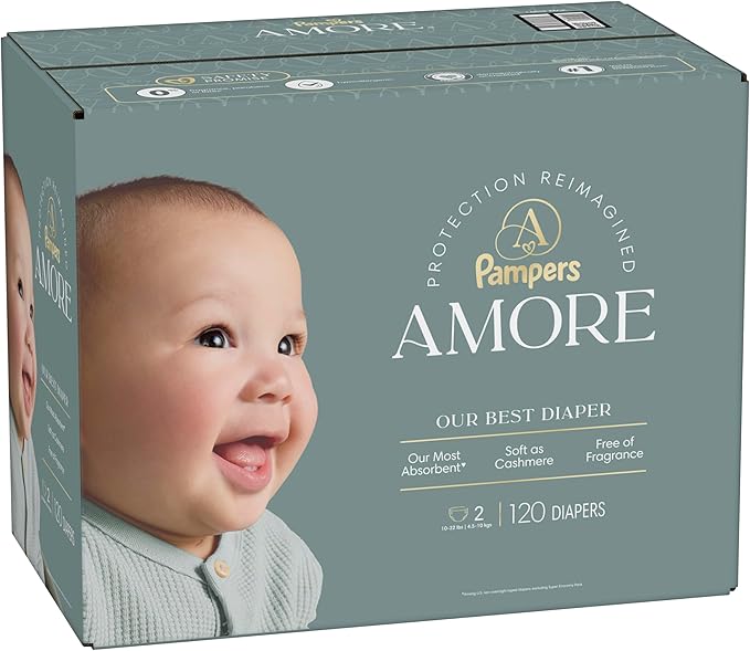Pampers Amore, Size 2 (10-22 lbs), 120 Count, Our Best Diaper