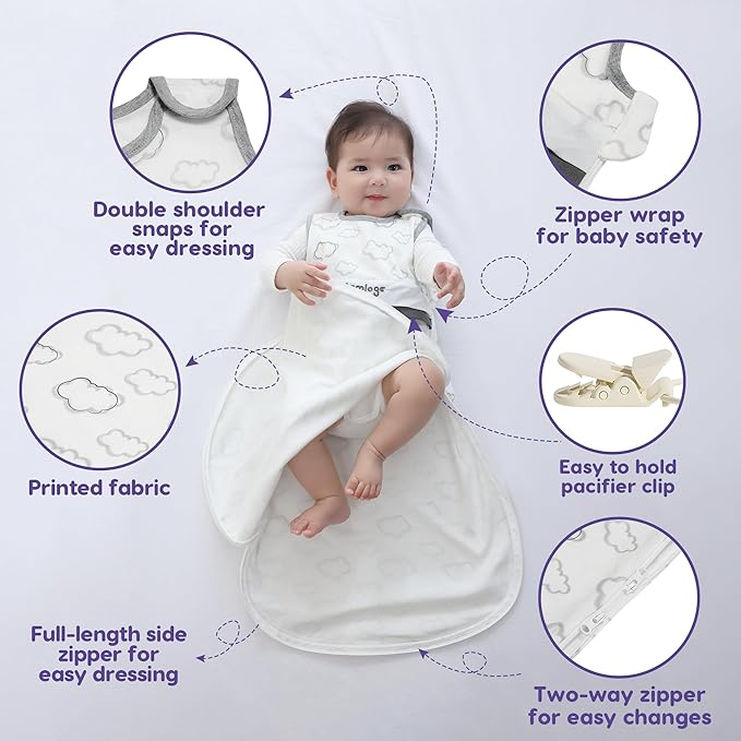 Aomloge PuppyNap Sleep Sack 6-12 Months, 0.5 Tog Wearable Blanket Baby fits Newborns and Infants, Toddler Sleep Sack with 2-Way Zipper