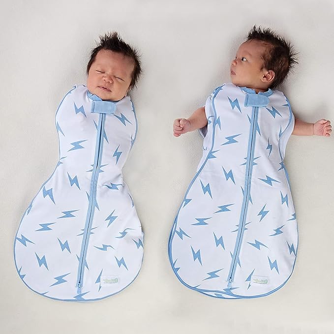 Woombie Grow with Me Baby Swaddle, Convertible Swaddle Fits Babies 0-9 Months, Expands to Wearable Blanket for Babies up to 18 Months, Sleepy Grey Chevron