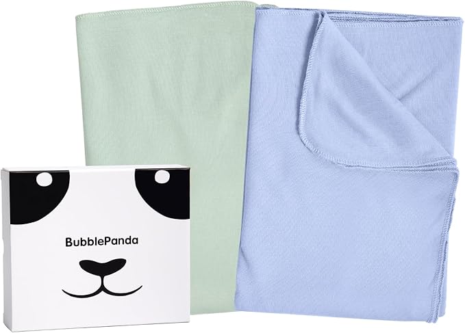 Rayon Made from Bamboo Baby Swaddle Blanket,2 Pack Soft & Breathable Receiving Blankets for Infant Newborn, Swaddle Wrap for Babies Girl and Boy, 47 x 47 Inch, (Slate & Sage)