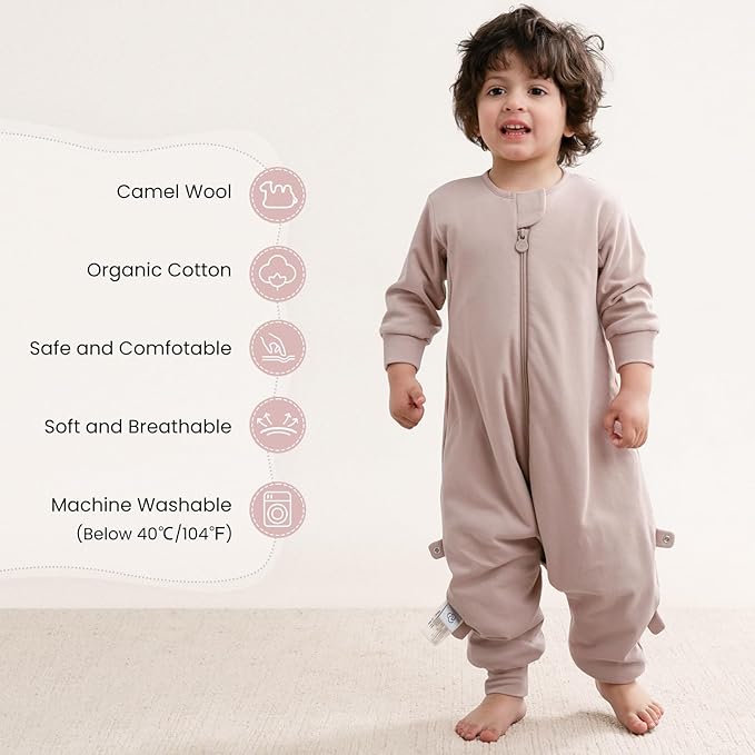 kaiya baby Unisex Toddler Sleep Sack with Feet, 2.5 Tog Baby Winter Sleep Sack Long Sleeve Gifts for Boys & Girls