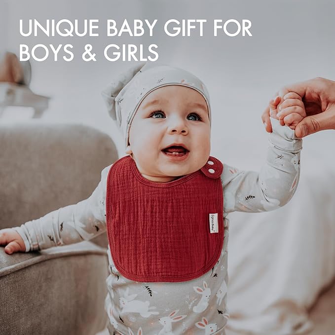 Muslin Bibs for Baby Boys Girls,Organic Muslin Baby Bib for Drooling and Teething,Soft Bandana Drool Bibs 5 Pack