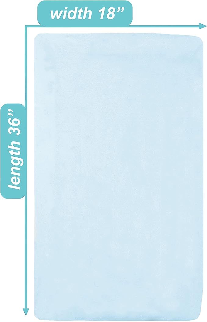 American Baby Company 2 Pack 100% Natural Cotton Fitted Cradle/Bassinet Sheets 36" x 18" - Soft, Breathable & Hypoallergenic Bed Sheets, Blue, Neutral for Boys & Girls