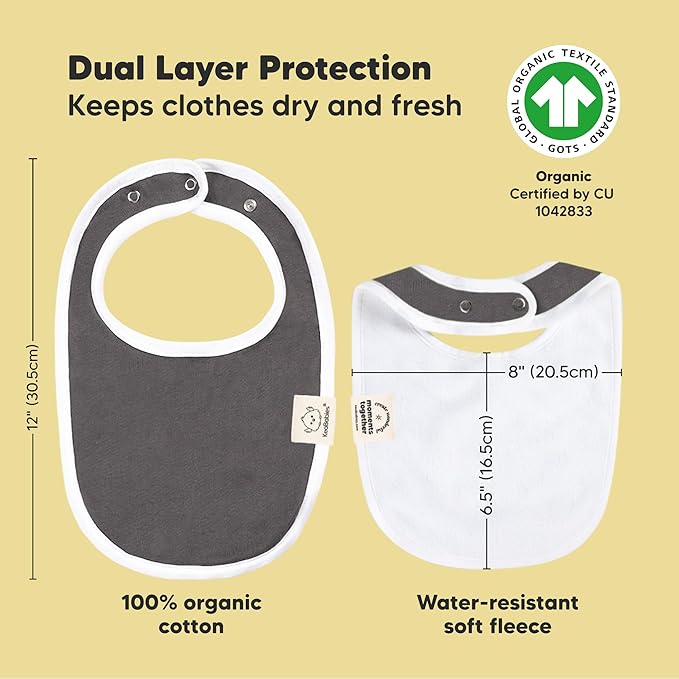 8-Pack Organic Baby Bibs for Boys, Girls - Soft Cotton Drooling and Teething Bibs for Baby Girl & Boy, Extra Absorbent, Easy To Clean & Put On for Toddler, Newborn, Infant 0-24 Months (Basics)