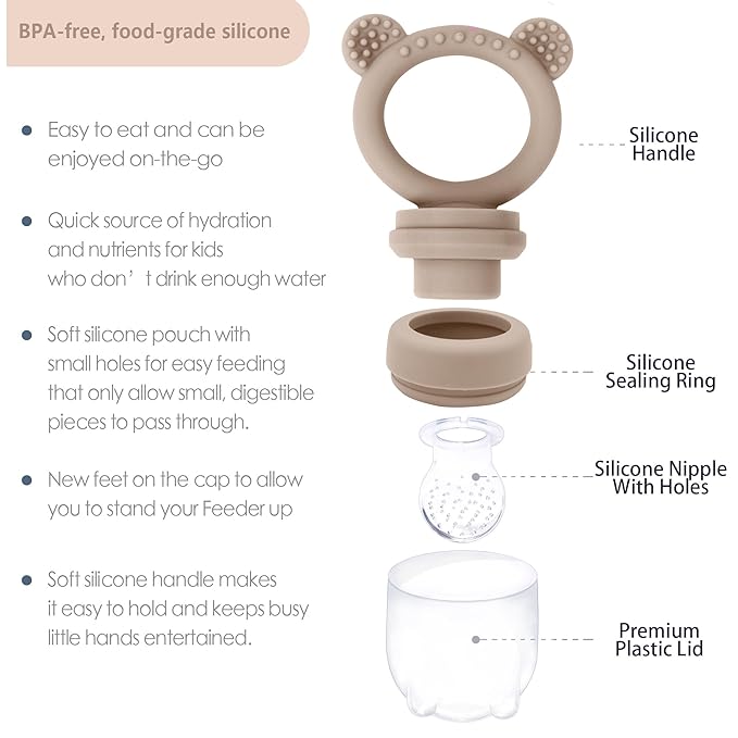 BIGSPINACH Frozen Breastmilk Teether & Baby Food Feeder Tray - Teething and Feeding