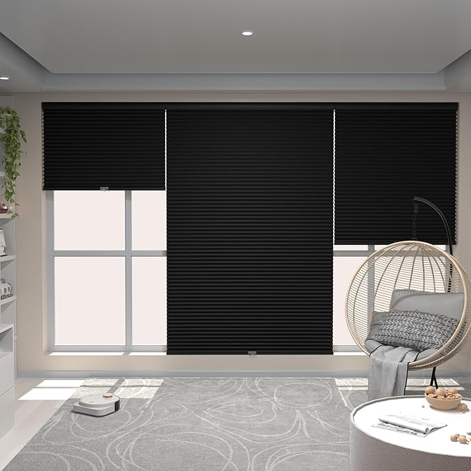 MYshade Cordless Cellular Windows Shades Blackout Blinds for Windows Easy to Install