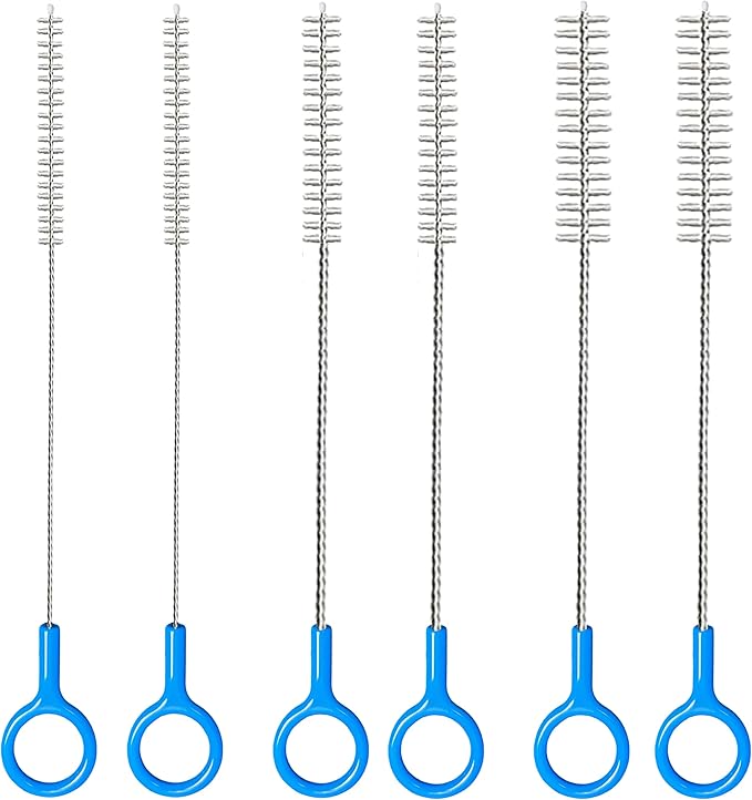Straw Brush Cleaner Set,Straw Cleaner Brush Long 10 Inch,Straw Cleaner with 2mm and 3mm Thick Stainless Steel Wires, Heavy-Duty Straw Cleaning Brush for Baby Bottles(6-Pack).
