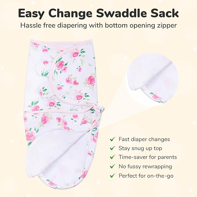 Mama Cheetah Baby Swaddle Blanket with Zipper, Newborn Swaddle Sack, Baby Swaddles Sleep Sack 0-3 Months, Baby Swaddle Wrap for Baby Boy & Girl, 3-Pack