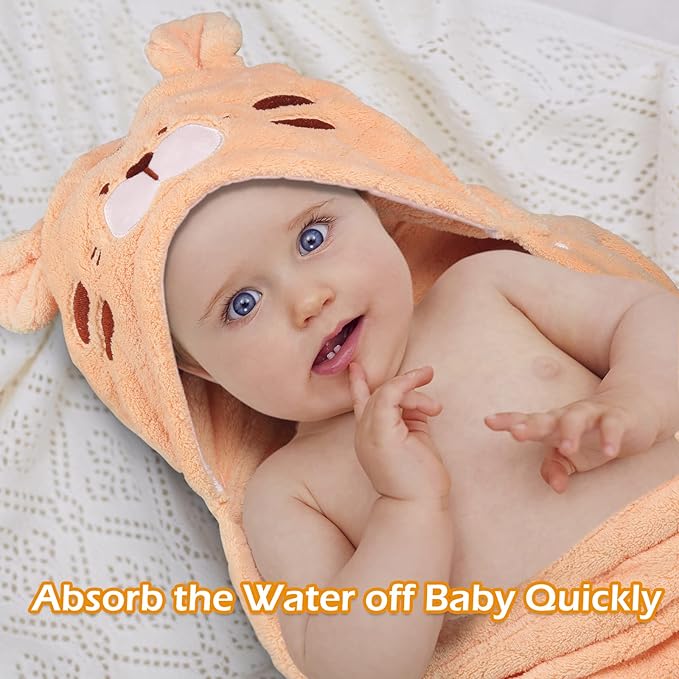Toddler Bath Towel Baby Bath Towels Hooded Kids Towel for Boy Girl 0-5 Year, 2-Pack Thick Absorbent Toddler Towels Hooded Baby, Large 50''x32'' Soft Hooded Baby Bath & Hooded Towels