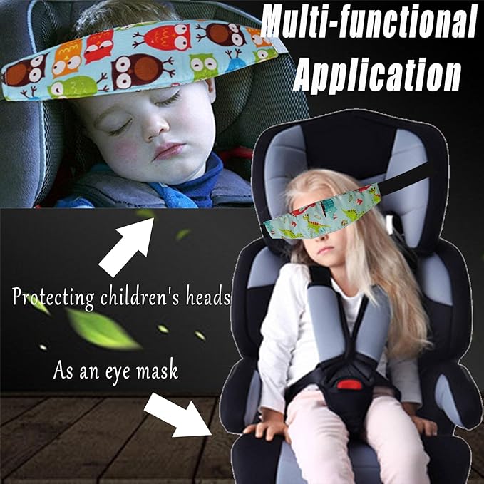 4 Pieces Baby Head Support for Car,Head Support Straps Car Seat Head Holder Sleeping Headrest Band with Adjustable Buckle Universal Car Accessories for Kids,Toddler