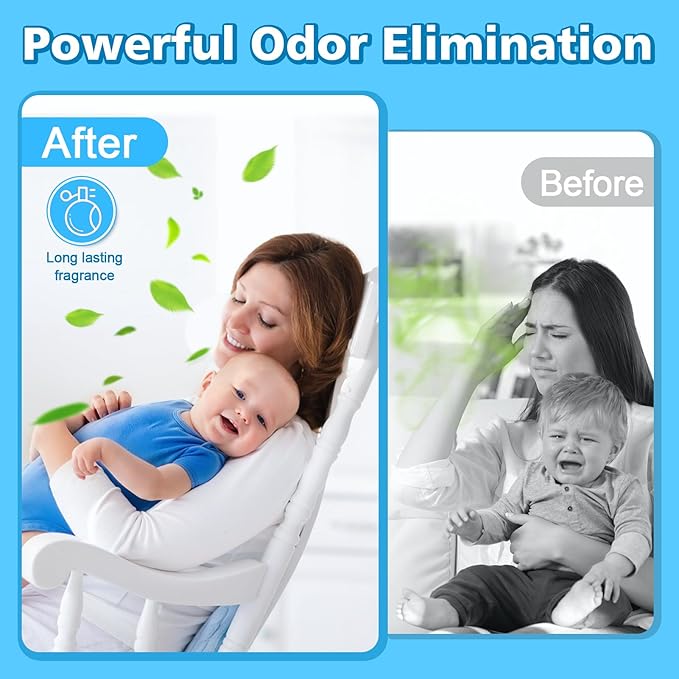 SOHBCLE Refills Compatible with Genie Easy Roll Signature Diaper Pail and Platinum Diaper Pail, Upgraded 120 Bags Hold up to 5600 Newborn Diapers, Extra Thickness Powerful Odor Control, Plant Scented