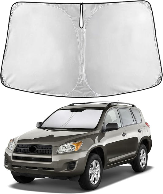 EcoNour Windshield Sun Shade for Toyota RAV4 2006–2012 | Front Window Sunshade | Foldable Car Sun Protector | Blocks UV Rays & Keeps Interior Cooler