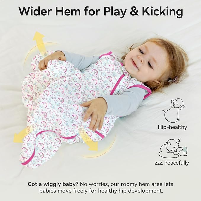 EasyFi Rayon Made from Bamboo Sleep Sack 12-18 Months Supersoft Toddler Sleep Sack 1.0 Tog Baby Wearable Blanket with 2-Way Zipper Unisex Sleeping Bag for Babies