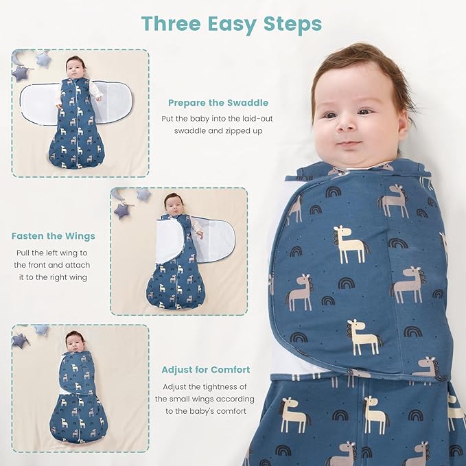 LILBESTIE Baby Swaddle Sleep Sack, 1.0 Tog New-Parent-Friendly Swaddle for Newborns & infant 6-12 Months Baby Wearable Blanket Reduce Startle Reflex, Newborn Boys Girls Registry Essentials