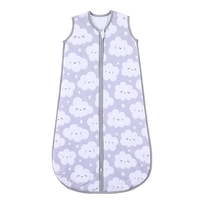 TADO MUSLIN Baby Sleep Sack 2-4 T 95% Rayon from Bamboo 5% Spandex Boys & Girls Wearable Blanket 1.0 TOG Toddler Sleeping Sack 2- Way Zipper X-Large Cloud