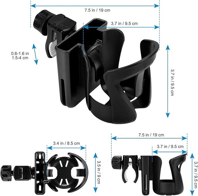 Accmor 2-in-1 Walker Cup Holder with Phone Holder, Wheelchair Cup Holder, Rollator Cup Holder, Cup Phone Holder for Walker, Wheelchair, Rollator, Mobility Scooter