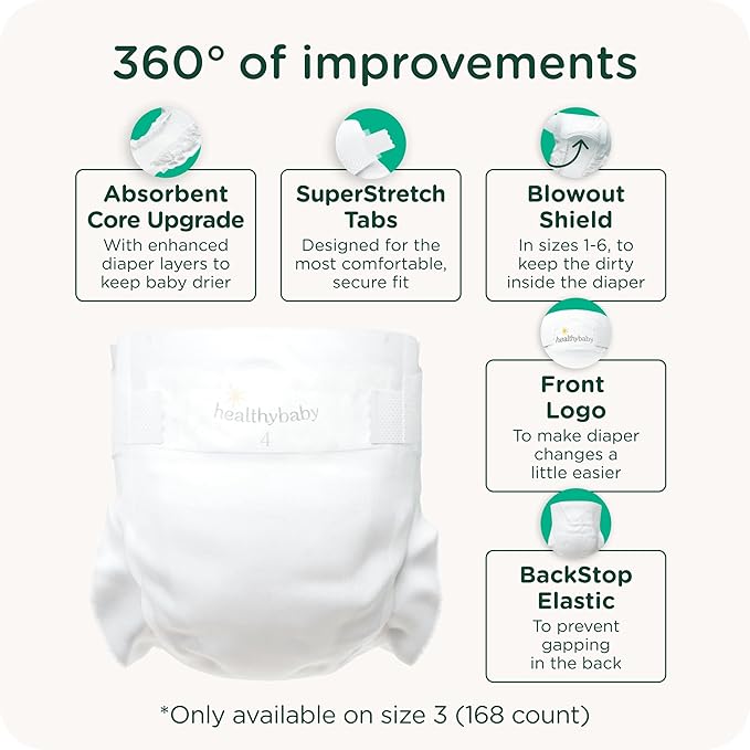 Our Diapers | The First EWG Verified & Microbiome-Friendly Diaper | 12-Hour Leak Protection | Made with Organic Cotton & Plant-Derived Materials | Totally Chlorine Free | Size 5 (27-35 lbs) 90 Count