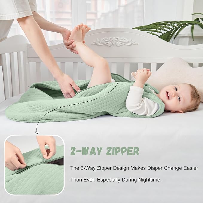 Yoofoss Baby Wearable Blanket TOG 2.5 Winter Sleep Sack 18-24 Months, 100% Organic Cotton Toddler Sleeping Sack with 2-Way Zipper Warm Quilted Sleep Sack