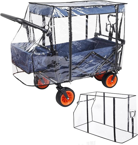 Waterproof Collapsible Wagon Rain & Sun Cover - Windproof UV-Resistant Canopy for Stroller/Trolley/Cart Accessories, Suit for Camping Picnic Garden Use