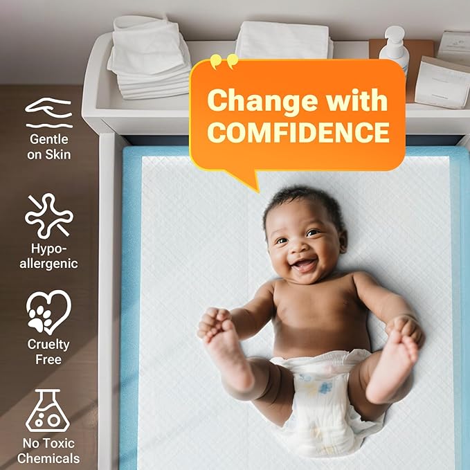 CLEAN SPACES 30" x 36" 50 Count Super Absorbency Disposable Bed Pads for Adults, Leakproof Quick Drying Underpads for Adults Baby Puppy, Incontinence Pads, Puppy Pad Dog Training Pee Pads