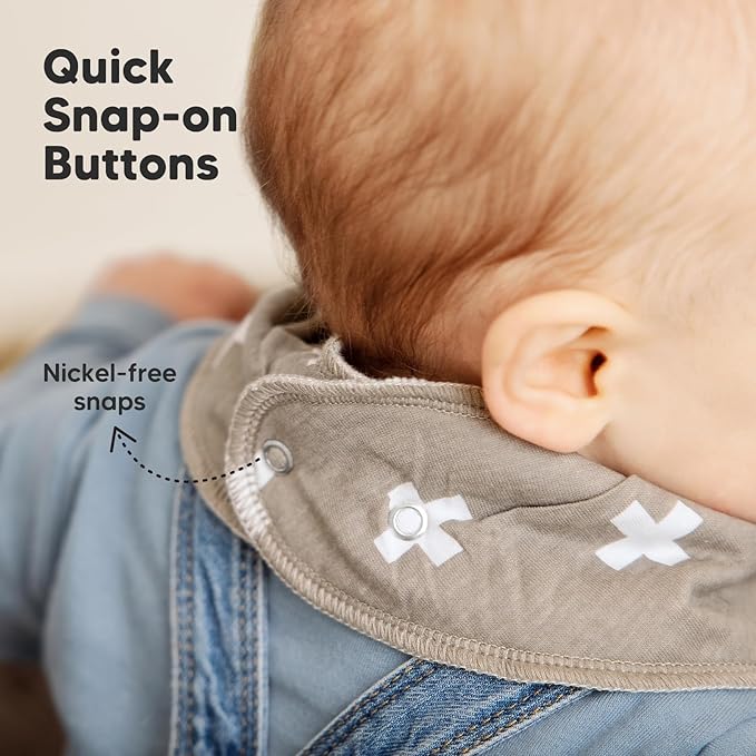 KeaBabies 8-Pack Organic Baby Bandana Bibs for Boys, Girls - Super Absorbent Triangle Baby Bibs for Drooling and Teething Infant, 100% Cotton Extra Soft for Newborn, Infant 0-36 Months (Daybreak)